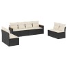 Salon de jardin 8 pcs avec coussins noir résine tressée 518878518878