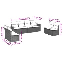 Salon de jardin 8 pcs avec coussins noir résine tressée 518878518878