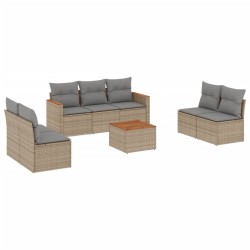 Salon de jardin avec coussins 8pcs mélange beige résine tressée 518879518879