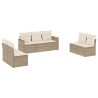 Salon de jardin avec coussins 7 pcs beige résine tressée 518880518880
