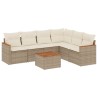 Salon de jardin avec coussins 7 pcs beige résine tressée 518899518899