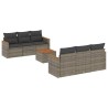 Salon de jardin avec coussins 7 pcs gris résine tressée 518912518912