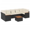 Salon de jardin 8 pcs avec coussins noir résine tressée 518914518914