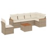 Salon de jardin avec coussins 7 pcs beige résine tressée 518921518921
