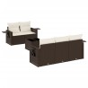 Salon de jardin avec coussins 6 pcs marron résine tressée 518923518923