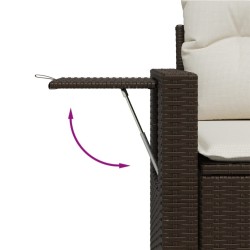 Salon de jardin avec coussins 6 pcs marron résine tressée 518923518923
