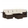 Salon de jardin avec coussins 7 pcs marron résine tressée 518924518924