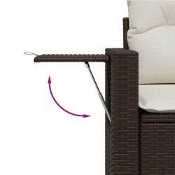 Salon de jardin avec coussins 7 pcs marron résine tressée 518924518924