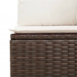 Salon de jardin avec coussins 7 pcs marron résine tressée 518925518925