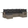 Salon de jardin 6 pcs avec coussins gris clair résine tressée 518927518927