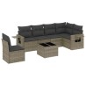 Salon de jardin avec coussins 7 pcs gris résine tressée 518930518930