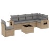 Salon de jardin avec coussins 7 pcs beige résine tressée 518931518931