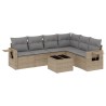 Salon de jardin avec coussins 7 pcs beige résine tressée 518932518932