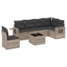 Salon de jardin avec coussins 7 pcs gris clair résine tressée 518934518934
