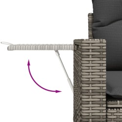Salon de jardin avec coussins 7 pcs gris résine tressée 518937518937