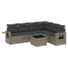 Salon de jardin avec coussins 7 pcs gris résine tressée 518949518949