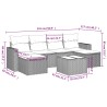 Salon de jardin avec coussins 7 pcs marron résine tressée 518951518951