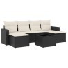Salon de jardin 7 pcs avec coussins noir résine tressée 518955518955