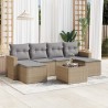 Salon de jardin avec coussins 7 pcs beige résine tressée 518956518956