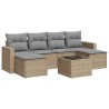 Salon de jardin avec coussins 7 pcs beige résine tressée 518956518956