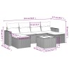 Salon de jardin avec coussins 7 pcs gris clair résine tressée 518957518957