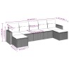 Salon de jardin 7 pcs avec coussins noir résine tressée 518962518962