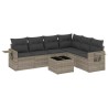 Salon de jardin avec coussins 7 pcs gris clair résine tressée 518964518964
