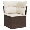 Salon de jardin avec coussins 7 pcs marron résine tressée 518965518965