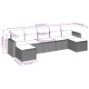 Salon de jardin avec coussins 7 pcs gris clair résine tressée 518968518968