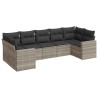 Salon de jardin avec coussins 7 pcs gris clair résine tressée 518970518970