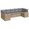 Salon de jardin avec coussins 7 pcs beige résine tressée 518971518971
