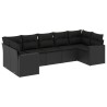 Salon de jardin 7 pcs avec coussins noir résine tressée 518973518973