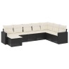 Salon de jardin 8 pcs avec coussins noir résine tressée 518974518974