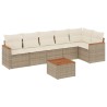 Salon de jardin avec coussins 7 pcs beige résine tressée 518975518975