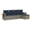 Salon de jardin 5 pcs avec coussins gris résine tressée 518978518978