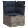 Salon de jardin 5 pcs avec coussins gris résine tressée 518980518980