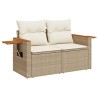 Salon de jardin avec coussins 5 pcs beige résine tressée 518983518983