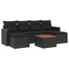 Salon de jardin 7 pcs avec coussins noir résine tressée 518984518984