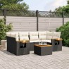 Salon de jardin 7 pcs avec coussins noir résine tressée 518990518990