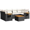 Salon de jardin 7 pcs avec coussins noir résine tressée 518990518990