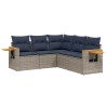 Salon de jardin 5 pcs avec coussins gris résine tressée 518996518996