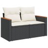 Salon de jardin 8 pcs avec coussins noir résine tressée 519000519000