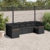 Salon de jardin 7 pcs avec coussins noir résine tressée 519002519002