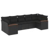Salon de jardin 7 pcs avec coussins noir résine tressée 519002519002