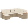 Salon de jardin avec coussins 7 pcs beige résine tressée 519006519006