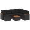Salon de jardin 8 pcs avec coussins noir résine tressée 519007519007