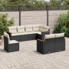 Salon de jardin 8 pcs avec coussins noir résine tressée 519008519008