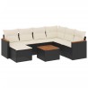 Salon de jardin 8 pcs avec coussins noir résine tressée 519010519010