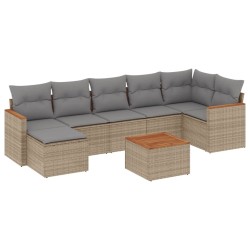 Salon de jardin avec coussins 8pcs mélange beige résine tressée 519011519011
