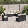 Salon de jardin 8 pcs avec coussins noir résine tressée 519025519025